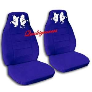 2 Dark Blue Angel and Devil seat covers for a 2010 to 2011 