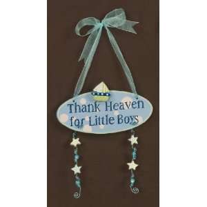  Thank Heaven for Little Boys Wooden Hanging Baby