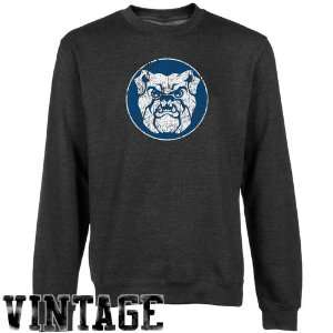 Butler Bulldogs Charcoal Distressed Logo Vintage Premium Crew Neck 