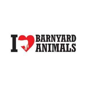  I Love Barnyard Animals Magnetic Bumper Sticker 