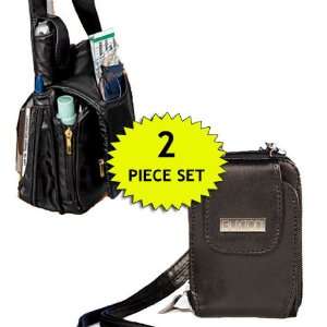  BUXTON SHOULDER BAG AND LEATHER CELL PHONE WALLET (2 PIECE 