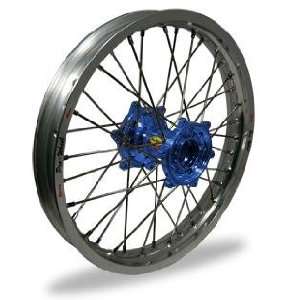 Pro Wheel Supermoto Front Wheel Set   17x3.50   Silver Rim/Blue Hub 26 