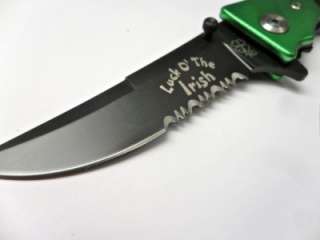 Luck O The Irish Serrated A/O Knife Green/Black 2013  