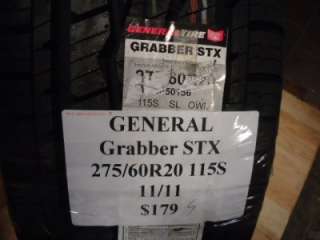 GENERAL GRABBER STX 275/60R20 115S BRAND NEW TIRE  