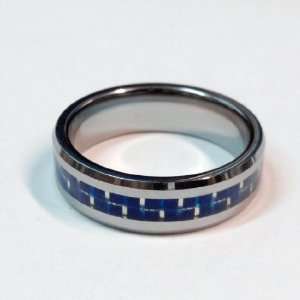  Tungsten Blue Line Carbon Fiber Brotherhood Band Jewelry
