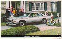 1979 BUICK LESABRE SPORT COUPE Car Dealer Postcard NOS  