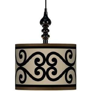  Cambria Scroll 13 1/2 Wide Black Swag Chandelier