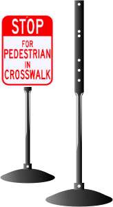 HEAVY DUTY PEDESTAL BASE & POST KIT FOR STREET SIGNS  