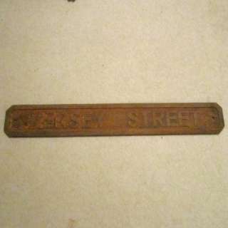 Antique Cast Iron Mersey Street Sign   Nice Rare Sign  
