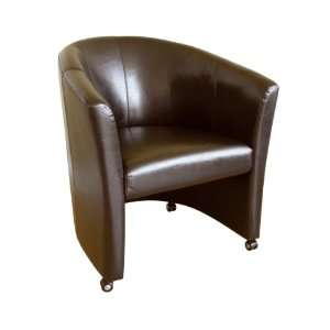  Baxton Studio Adrian Dark Brown Leather Club Chair 