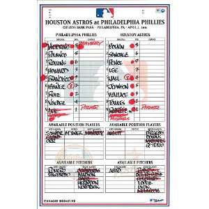   Phillies 2011 Official Dugout Lineup Card