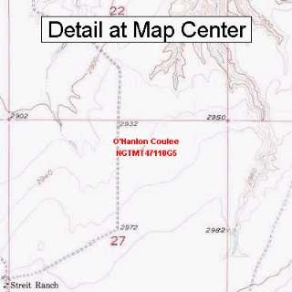  USGS Topographic Quadrangle Map   OHanlon Coulee, Montana 