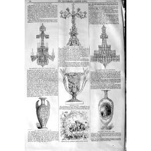  1845 WILDE VASE STRUDWICK GOTHIC CANDELABRA CHANDELIER 