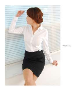   Basic Chic Collar Shirt Blouse, Career Woman, Korea / WITHSTORY  