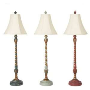   Set of 3 Twisted Candy Stripe Stem Buffet Lamps 31.5