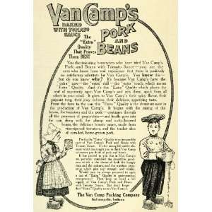  1907 Ad Van Camps Baked Pork Beans Canned Food Dutch Boy 
