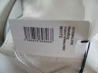 Celine Nautil Patent Calf Leather Large Satchel Bag Purse White  