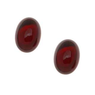 Glass Cabochons   18x13mm Ovals   Garnet Red Foiled (2 Pieces 