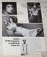 1972 ad Cachet cologne Prince Matchabelli   1 page AD  