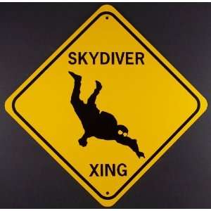  SKYDIVER XING Aluminum Sign