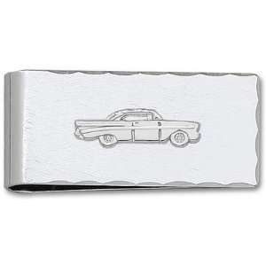   Silver Chevy 1957 Car on Nickel Plated Money Clip