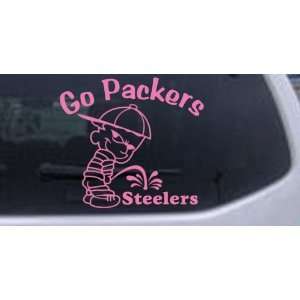 Pink 22in X 24.2in    Go Packers Pee On Steelers Car Window Wall 