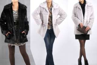 DHLFaux Mink Fur Women Winter Coat Jacket DU.MALLEXE  