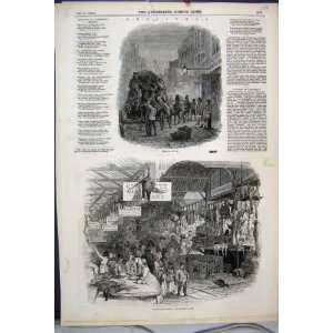   1845 Christmas Norfolk Coach Leadenhall Market Print