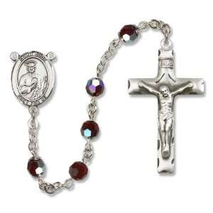  St. Jude Thaddeus Garnet Rosary Jewelry