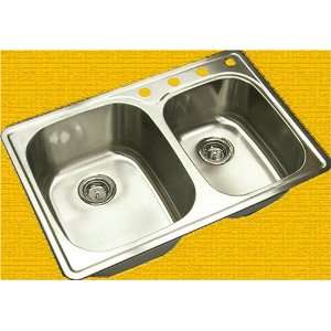   Stainless Steel Topmount Double Bowls Kitchen Sink