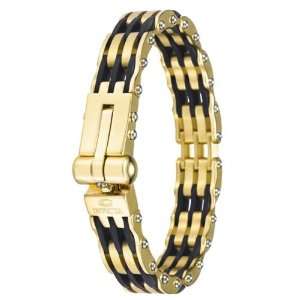Invicta Jewelry 4633 18k Goldplated Black Polyurethane Bangle Bracelet
