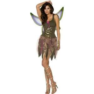  SmiffyS Fever Pixie Costume Dress With Wings (Khaki/ Gold 