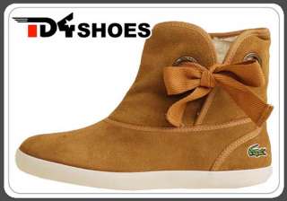 Lacoste Caliope SPW Tan Suede Bow 2011 Winter Womens Casual Boots 