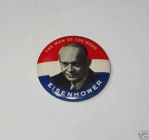 Campaign pin pinback button political Dwight Eisenhower  