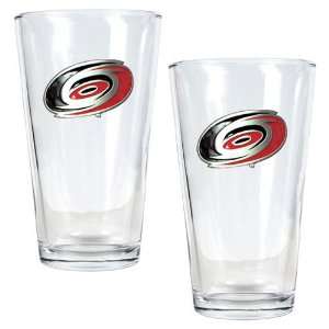 Carolina Hurricanes Glasses   Set of Two 16 oz Pint Ale