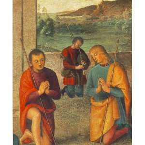   Inch, painting name The Presepio detail, by Perugino