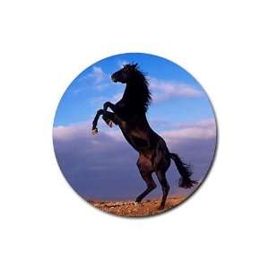  Wild Horse Round Rubber Coaster set 4 pack Great Gift Idea 