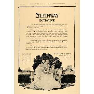  1907 Ad Instrument Woman Steinway Concert Grand Piano Music 