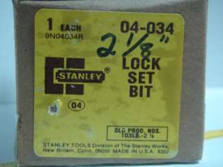 VTG Stanley Lock Set Bit 2 1/8 NOS Door Forstner Rare Carpenter 