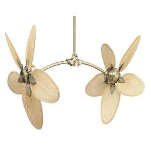  Caruso Ceiling Fan in Antique Brass Finish Natural