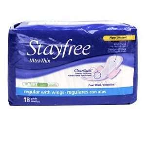  Stayfree Ultra Thin Regular w/Wings 12X18 Health 