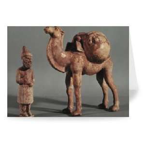 Funerary statuettes of a laden camel and a   Greeting Card (Pack of 