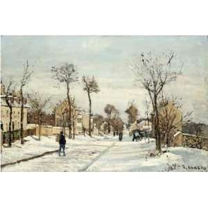  Snowy Road, Louveciennes by Camille Pissarro. Size 30.00 X 