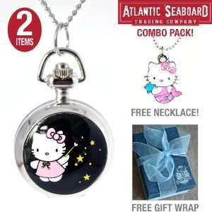 Star Magic Hello Kitty Locket Pendant Pocket Watch Necklace Chain 