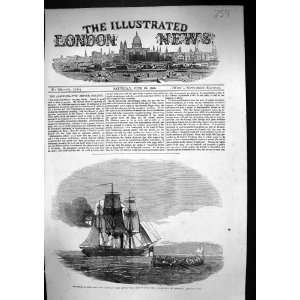 1855 Massacre Hango head Cossacks Boat Ship Flag Truce War Antique 