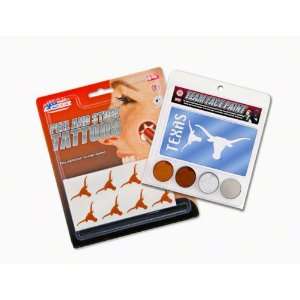  Texas Longhorns Face Paint and Tattoo Pack Sports 