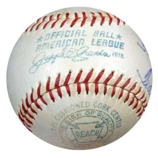 Ted Williams & Hank Aaron Autographed Signed AL Baseball JSA #B88462 