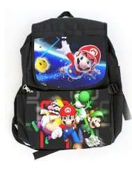 Super Mario (Mario Flying with Star) Black Full Size Backpack