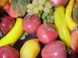   DECORATIVE ARTIFICIAL FRUIT & VEGETABLES, GRAPES APPLES MARBLE  