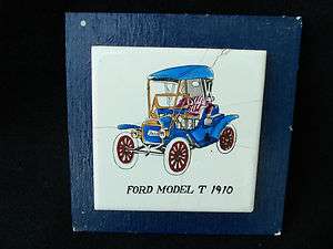 Vintage 1910 Ford Model T Car Tile Plaque JAPAN  